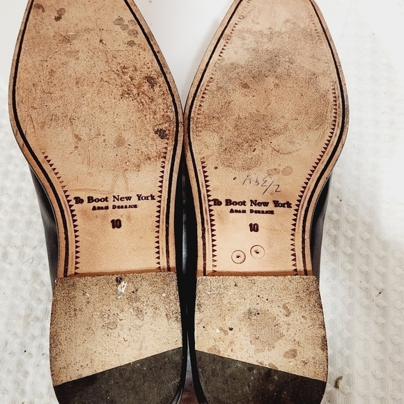 Adam Derrick To Boot New York Patent Leather Gray Penny Loafer Size 10 - Picture 8 of 10